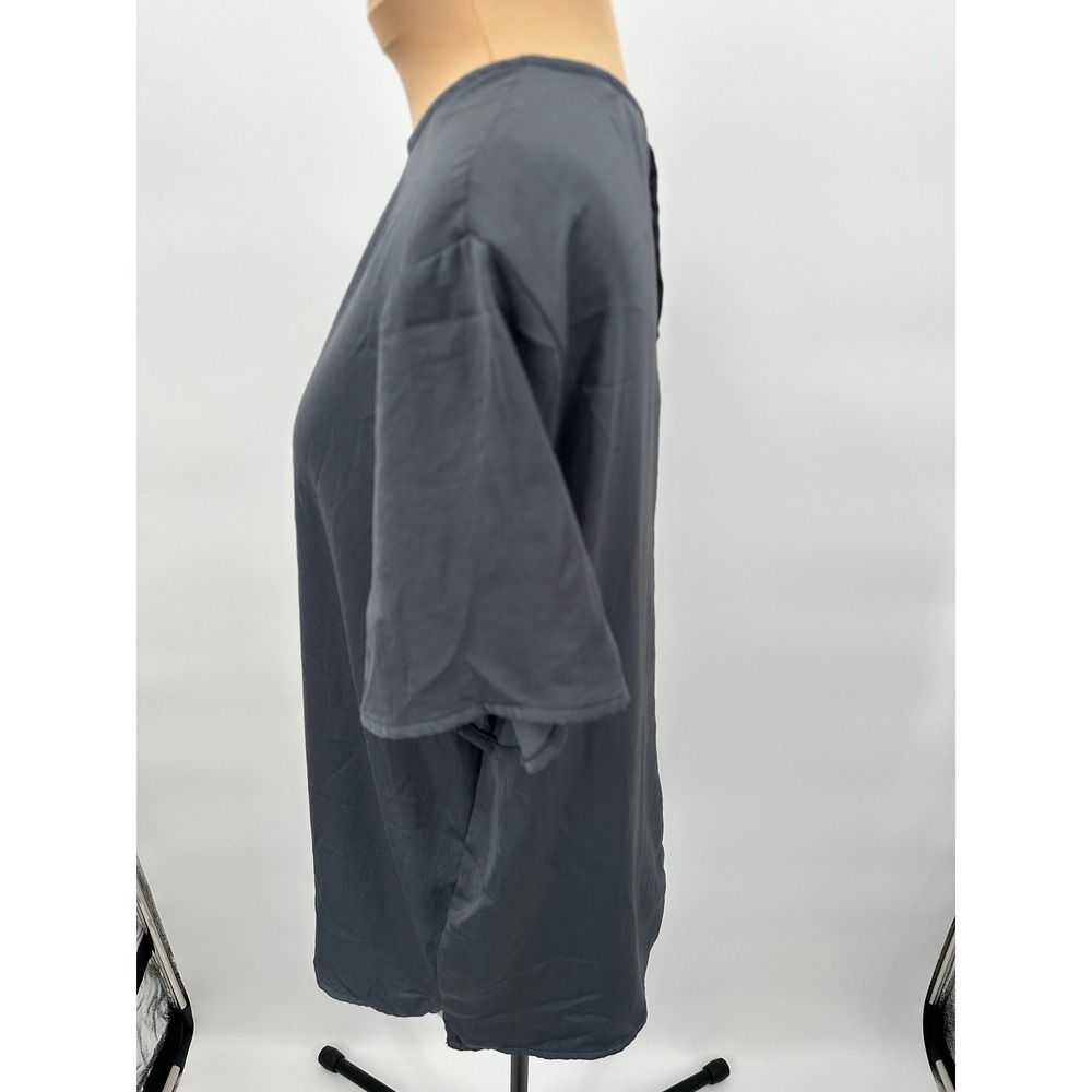 Banana‎ Republic Womens Top Medium Gray Short Sleeve Button Casual - Picture 4 of 6